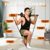 imageHOTWAVE Resistance Bands Bar with Ab RollerPortable Home Gym Strength Training Equipment Squats Bench PressesWeightlifting Full Body Workout