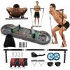imageHOTWAVE Portable Exercise Equipment with 16 Gym Accessories20 in 1 Push Up Board FitnessResistance Bands with Ab Roller Wheelat Home Workout for MenAdvanced Kit