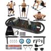imageHOTWAVE Portable Exercise Equipment with 16 Gym Accessories20 in 1 Push Up Board FitnessResistance Bands with Ab Roller Wheelat Home Workout for MenPro Kit