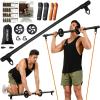 imageHOTWAVE Resistance Bands Bar with Ab RollerPortable Home Gym Strength Training Equipment Squats Bench PressesWeightlifting Full Body Workout