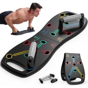 imageHOTWAVE Push Up Board Portable Pushup Board for Men Foldable Pushup Board Multifunctional Push Up Board 20 in 1 at Home Gym Pushup Handles for Chest Muscle Exercise Strength Training EquipmentPushupboard
