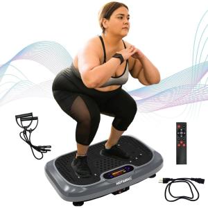 imageHOTWAVE Vibration Plate Exercise Machine for Lymphatic Drainage Power Vibrating Plates Platform for Weight Loss  Whole Body Shaker Vibration Plate Machine Home Gym Shaping Fitness WorkoutGray